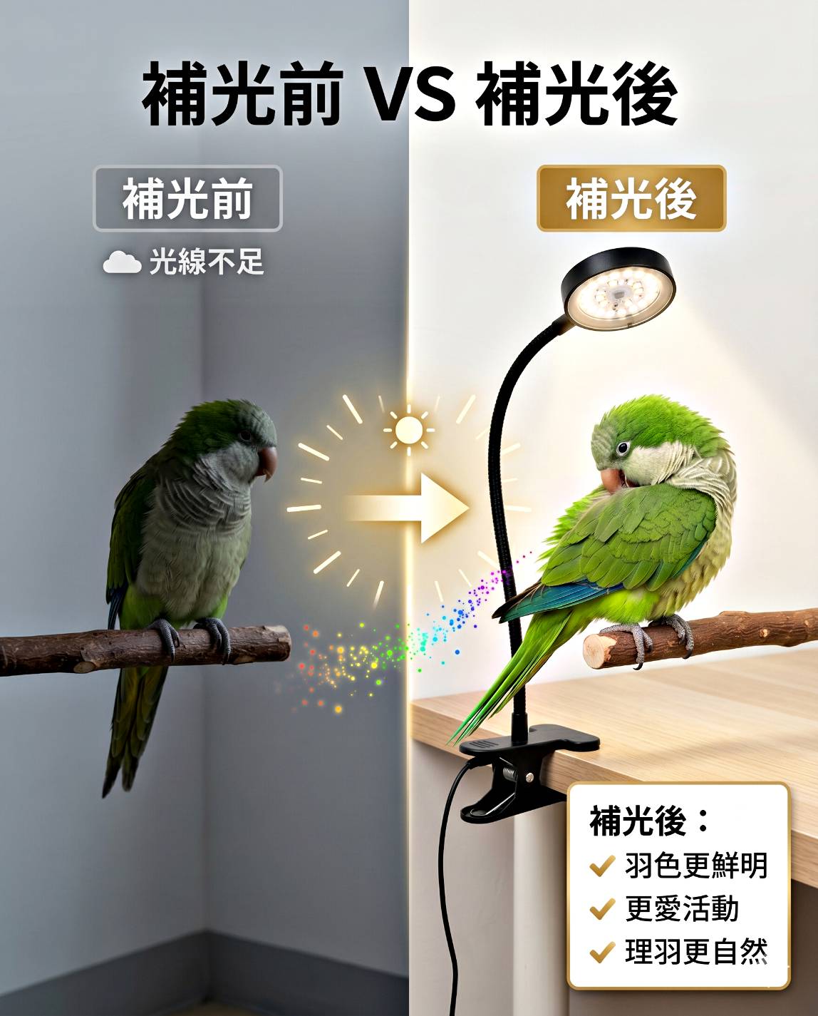 第三代智能式鸚鵡補光燈