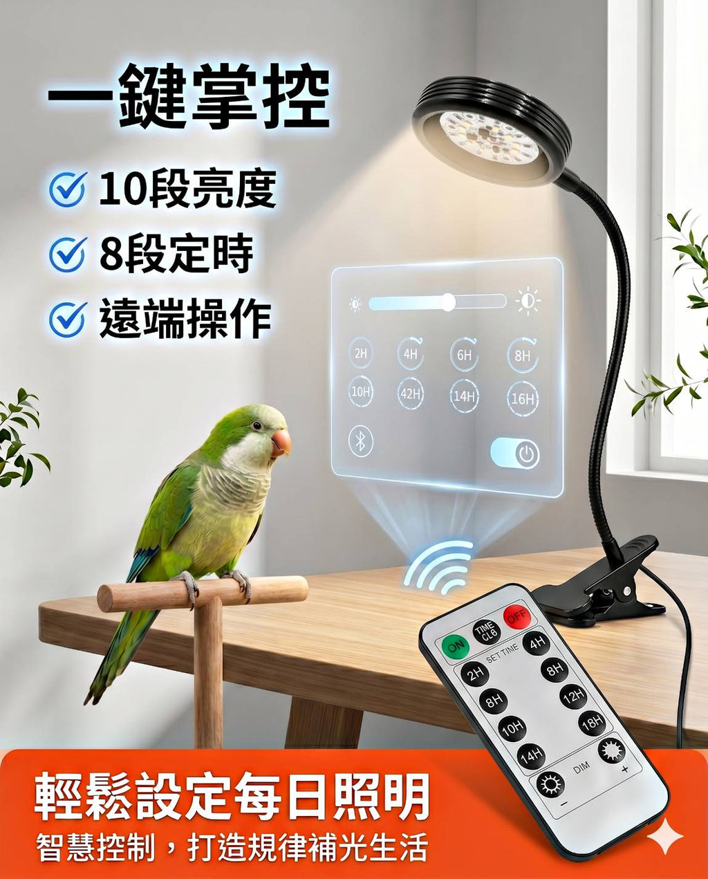第三代智能式鸚鵡補光燈